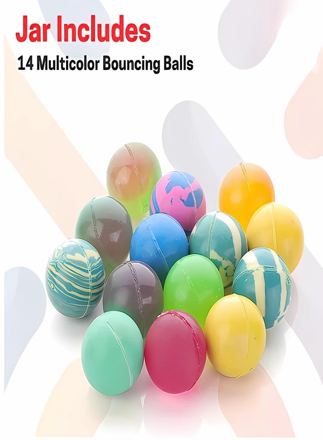Drumstone 𝐃𝐑𝐔𝐌𝐒𝐓𝐎𝐍𝐄 𝟏+𝟏 𝐘𝐄𝐀𝐑 Crazy Bouncy Jumping Balls - Set of 14 Colorful Rubber Hi-Bounce Balls, Fun Kids Toys for Games, Birthday Party Favors & Bulk Pack Play Accessories - Image 4